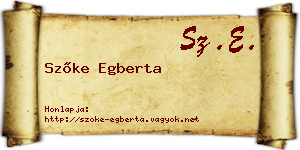 Szőke Egberta névjegykártya