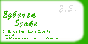 egberta szoke business card